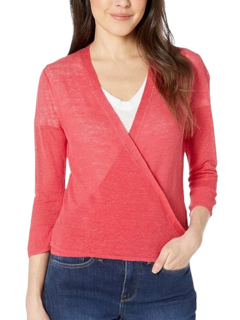 Nic + Zoe linen blend 4 way lightweight wrap cardigan size M excellent condition